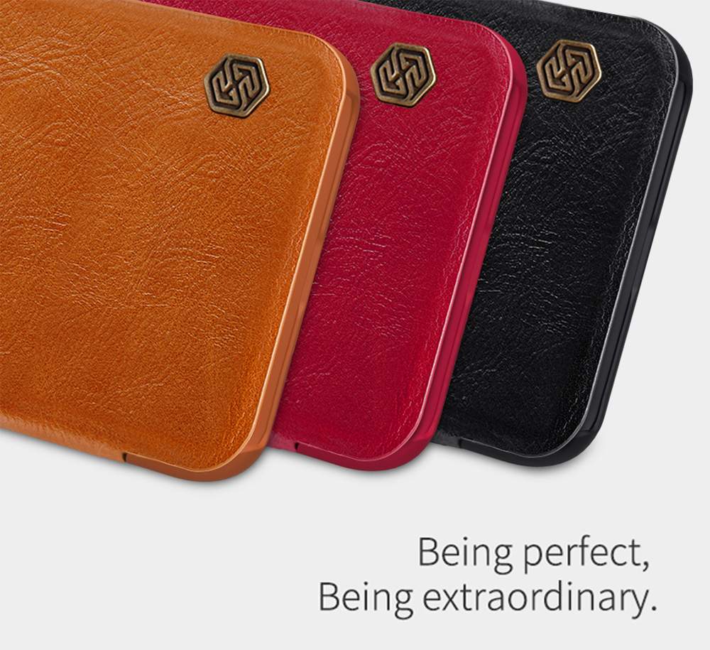 NILLKIN Protective Leather Phone Case For Samsung Galaxy A90 5G Smartphone - Red