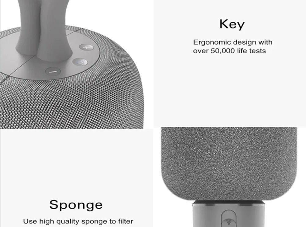 Xiaomi iK8 Karaoke HiFi Stereo Speaker + Microphone Set 3.5mm Audio Cable 5200mAh Battery - Gray