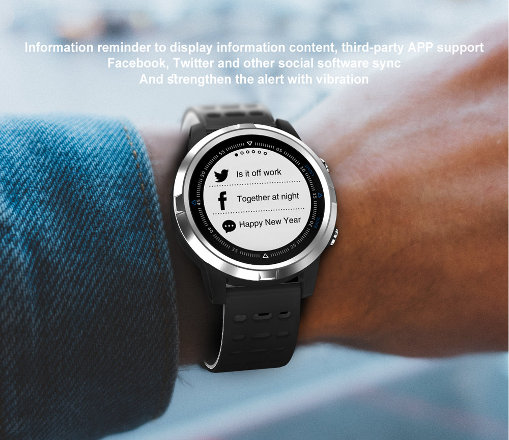 N105 Smartwatch Heart Rate Monitor IP68 Water Resistant GPS Multi-Sport Mode - Black