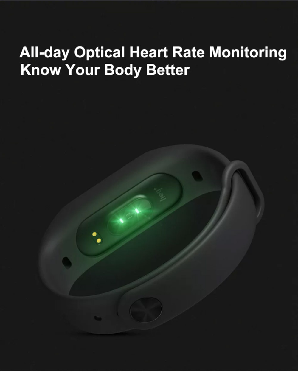 Xiaomi Hey Plus Smart Bracelet 0.95 Inch AMOLED Color Screen Built-in Multifunction Heart Rate Monitor 5ATM Water Resistant 18 Days Standby Swimming Mode - Black