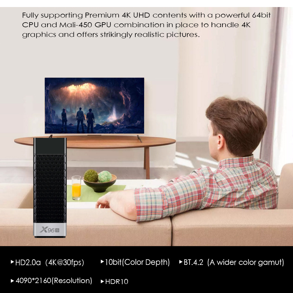 X96S Android 8.1 4GB DDR4 32GB eMMC Amlogic S905Y2 4K TV Dongle Dual Band WiFi Blutooth HDMI USB3.0