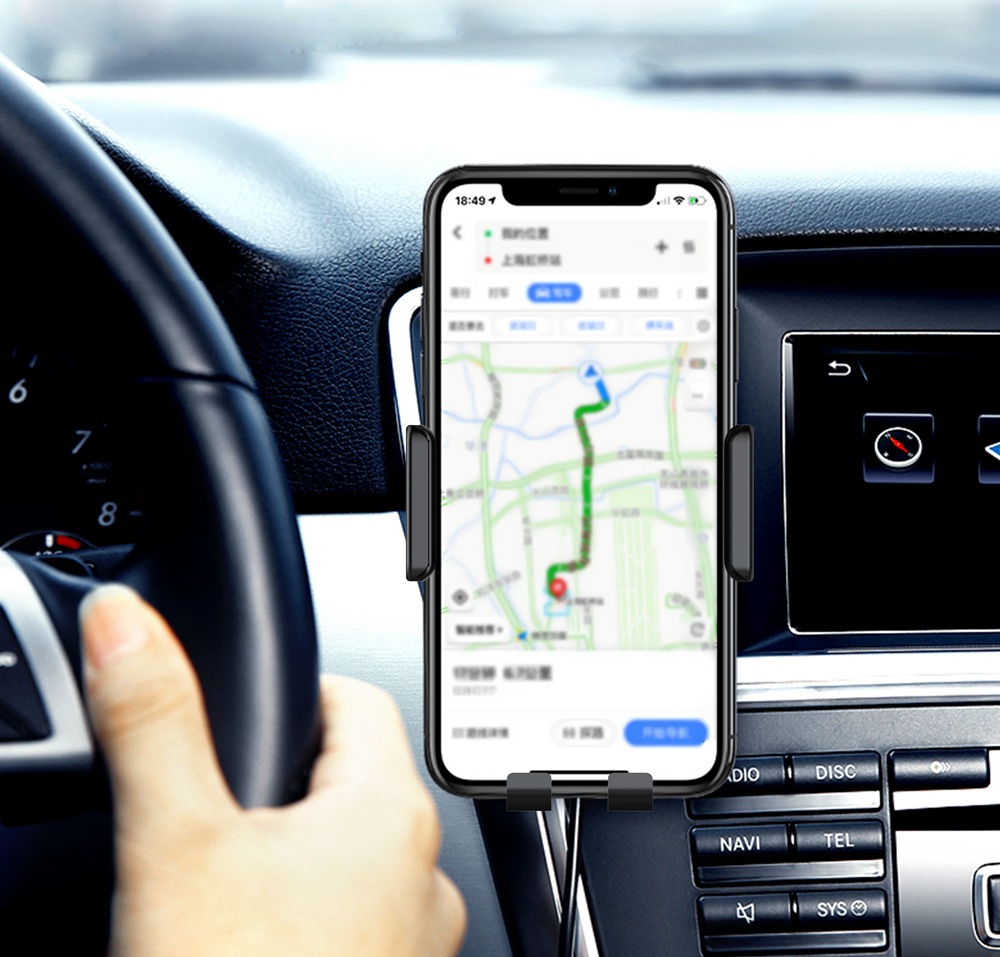 Smart Wireless Car Charger X318 Fast Charging Automatic Clamping One Hand Operation Air Vent Phone Holder - Black