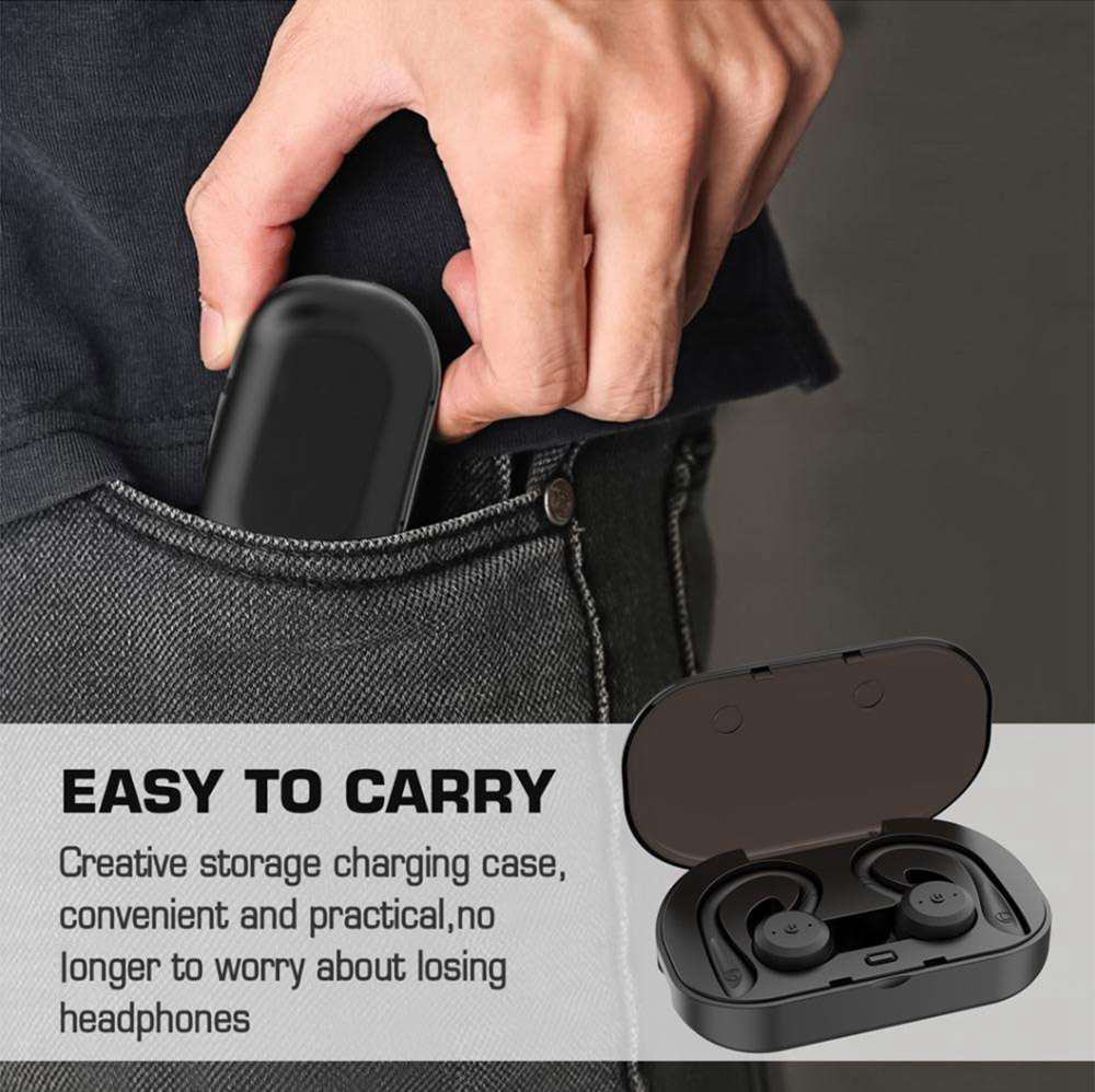 BE1018 Bluetooth 5.0 TWS Earbuds 650 mAh Charging Box HD Stereo Sound IPX7 Noise Cancelling Hang Clip - Green