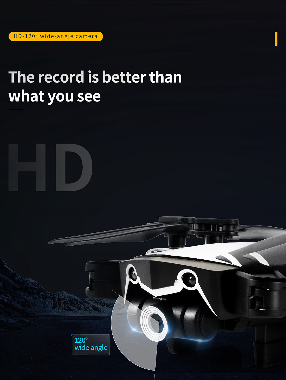 JDRC JD-20S 720P WIFI FPV Flying Time 15mins With 120 Degree Wide-angle Camera Altitude Hold Mode Foldable RC Drone RTF-Black