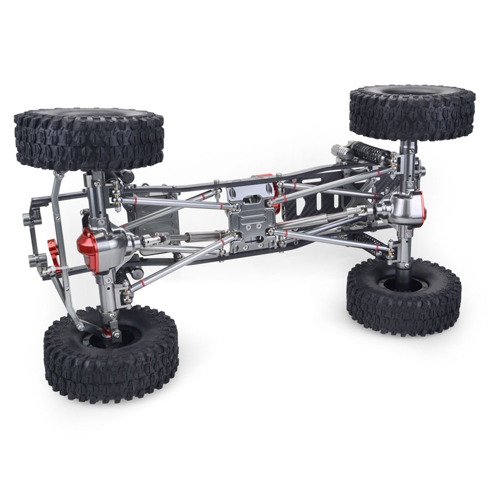 Upgrade Straight Bridge 313mm Wheelbase CNC Aluminum And Carbon Fiber Chassis With Power System For 1/10 AXIAL SCX10 RC Rock Crawler Climbing Vehicle