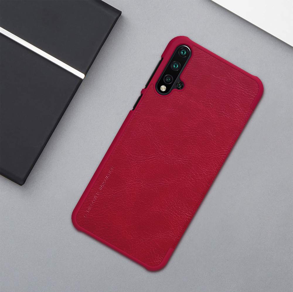 NILLKIN Protective Leather Phone Case For HUAWEI Nova 5 / Nova 5 Pro Smartphone - Black