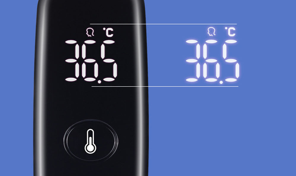 T09 Smart Digital Body Thermometer Infrared LED Full Screen Instant Measure - Black