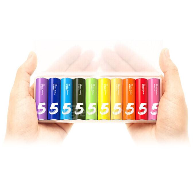 Original Xiaomi Rainbow Zi5 1.5V AA Alkaline Battery Set 10Pcs