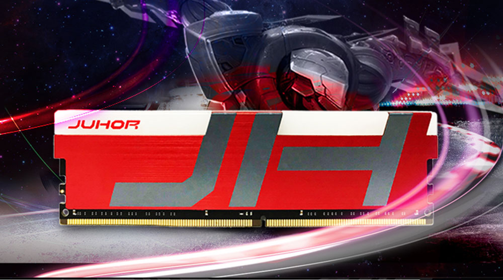 Juhor DDR4 8GB 3000Mhz 1.35V 288 Pin RAM Desktop Memory Module With RGB Glowing And Shell For PC Computer - Red