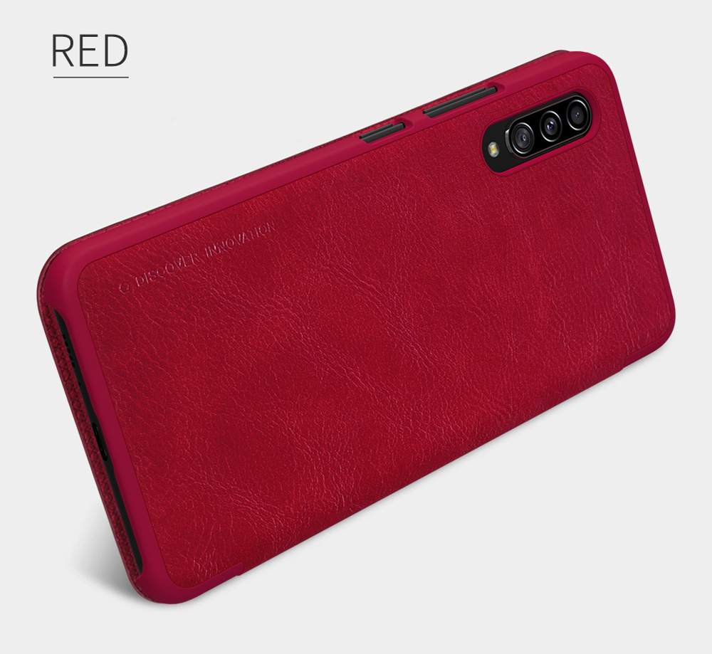 NILLKIN Protective Leather Phone Case For Samsung Galaxy A90 5G Smartphone - Red