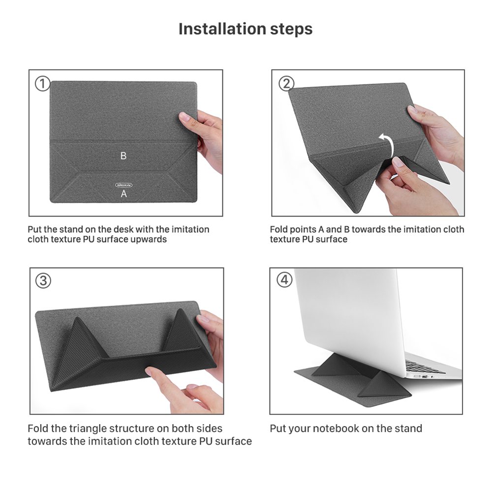Nillkin Ascent Stand Portable Foldable Ergonomic Adjustable Widely-compatible Laptop Stand - Grey