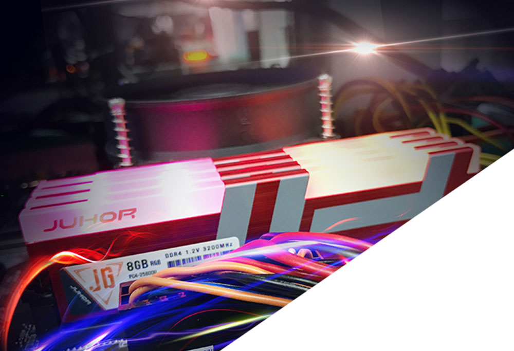 Juhor DDR4 8GB 3000Mhz 1.35V 288 Pin RAM Desktop Memory Module With RGB Glowing And Shell For PC Computer - Red