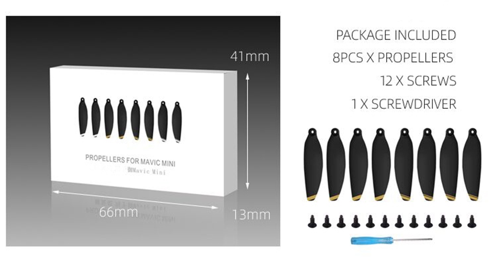 8pcs Sunnylife 4726F CW CCW Split Propeller For DJI Mavic MINI RC Aircraft - Gold