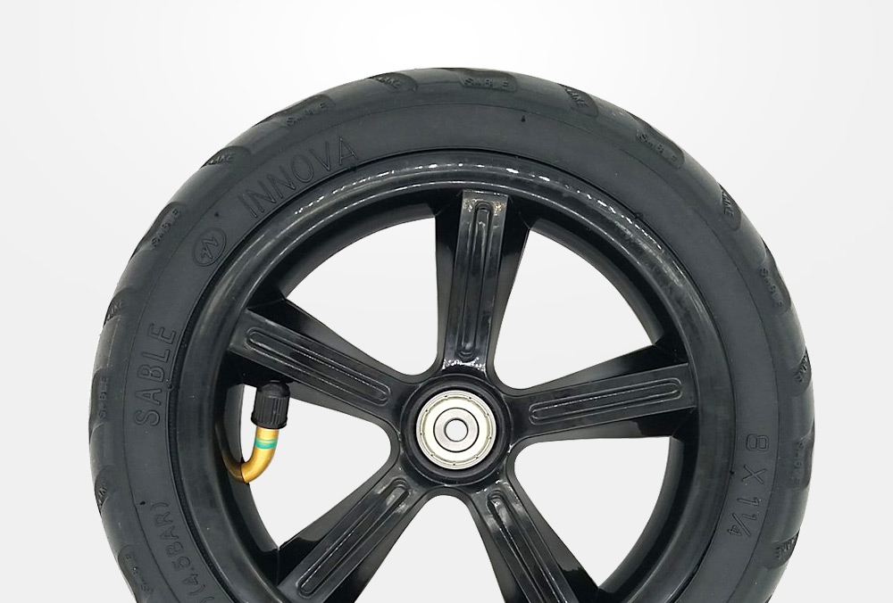 Pneumatic Tire For KUGOO S1 Including Hub - Black