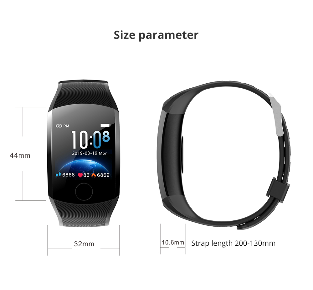 Makibes B01 IP67 Water Resistant Smartwatch Fitness Tracker 1.3 inch Blood Pressure color UI Wristband - Red