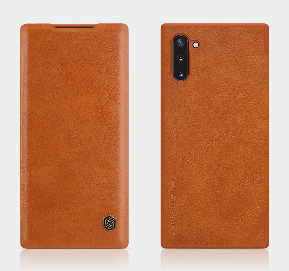 NILLKIN Protective Leather Phone Case For Samsung Galaxy Note 10 / Note 10 5G Smartphone - Black