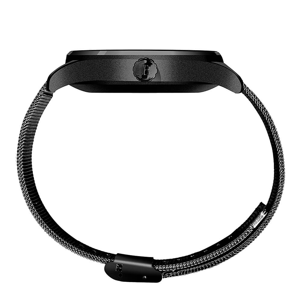 Makibes K88H Smart Bluetooth Watch Heart Rate Monitor Smartwatch MTK2502 Siri Function Gesture Control For iOS Andriod (Stainless Steel Band) - Black