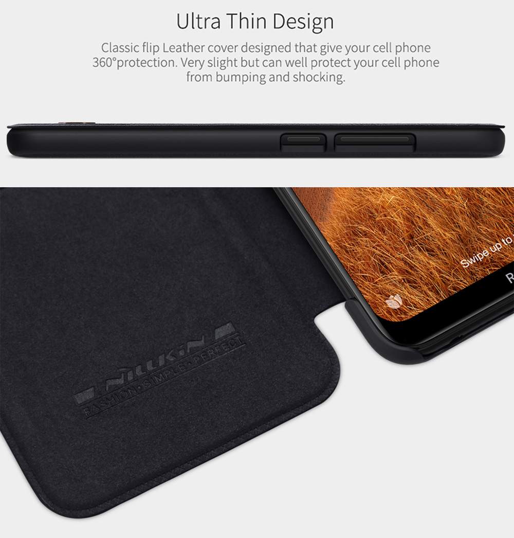 NILLKIN Protective Leather Phone Case For Xiaomi Redmi 8 Smartphone - Black