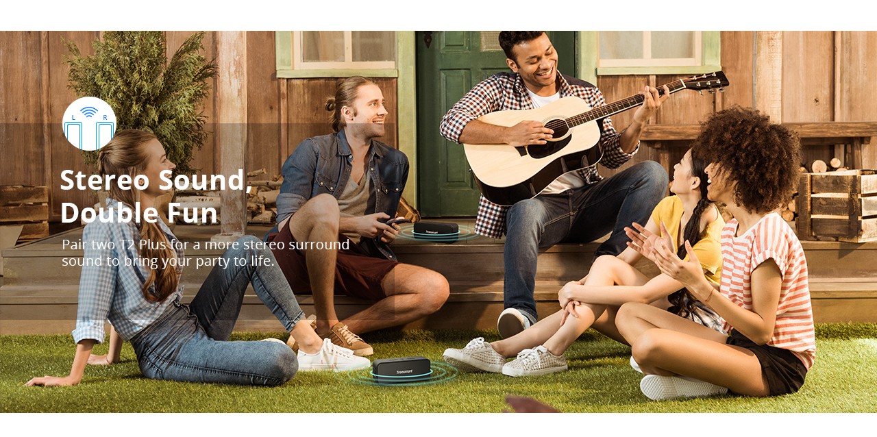 Tronsmart T2 Plus 20W Bluetooth 5.0 Speaker 24H Playtime IPX7 Waterproof Soundbar with TWS,Siri,Micro SD