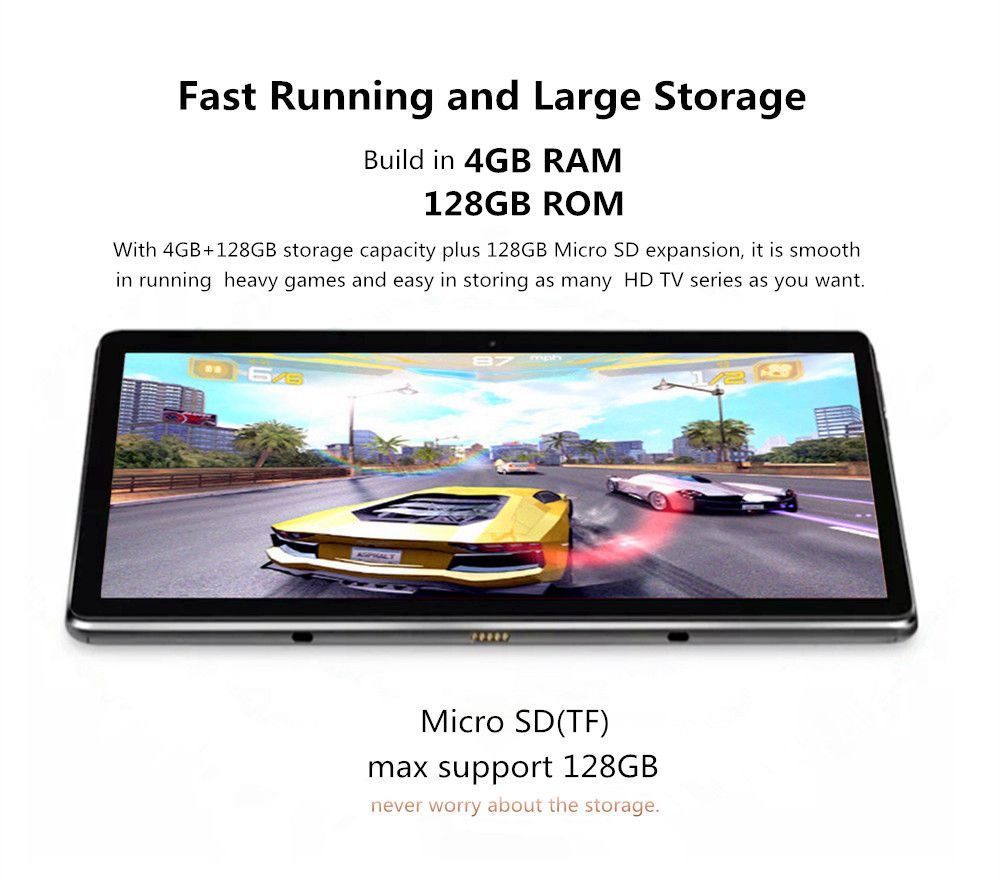 Binai T10FHD 4G Phablet MT6797X Helio X27 Deca Core 11.6" 1920*1080 Android 8.0 4GB RAM 128GB ROM - Black