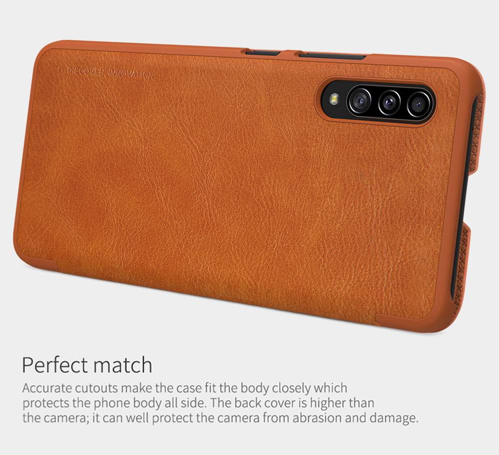 NILLKIN Protective Leather Phone Case For Samsung Galaxy A90 5G Smartphone - Red