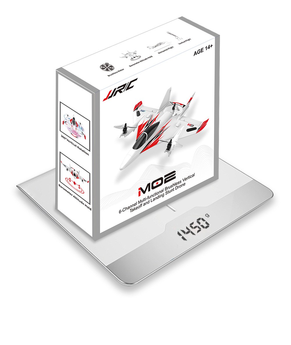 JJRC M02 2.4G 6CH Brushless EPO 450mm Wingspan 3D/6G Mode Switchable VTOL FPV Flying Wing RC Airplane RTF - Red