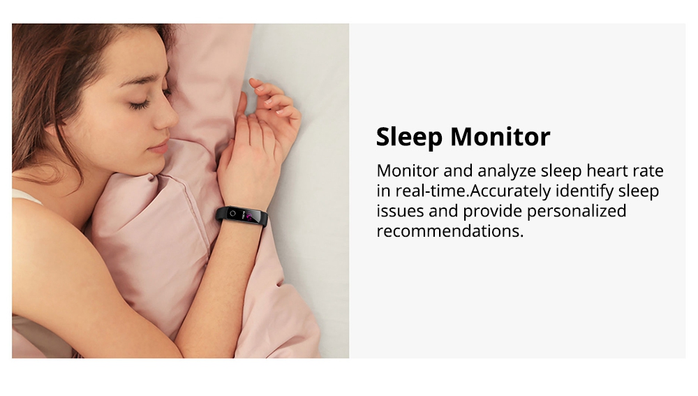 HUAWEI Honor Band 5 Smart Bracelet Blood Oxygen 0.95 Inch AMOLED Touch Large Color Screen 5ATM Heart Rate Monitor Swimming Posture Recognition - Black