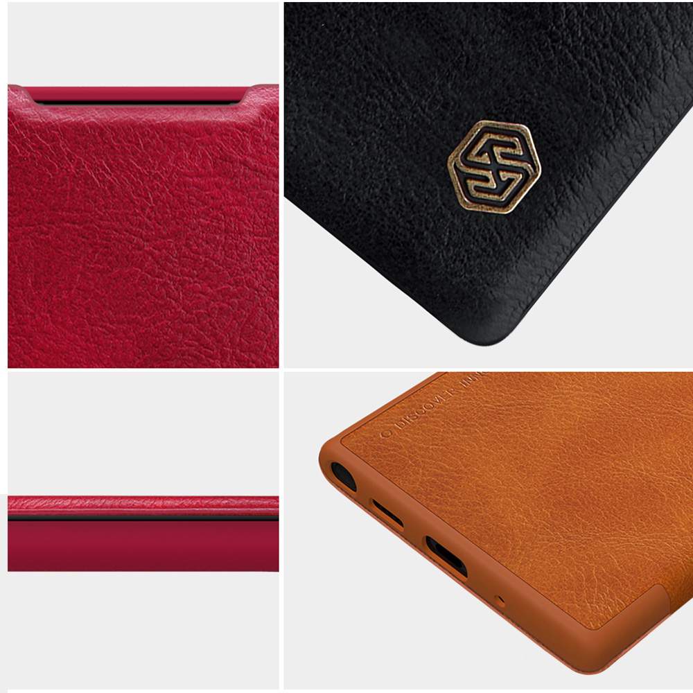 NILLKIN Protective Leather Phone Case For Samsung Galaxy Note 10 / Note 10 5G Smartphone - Black