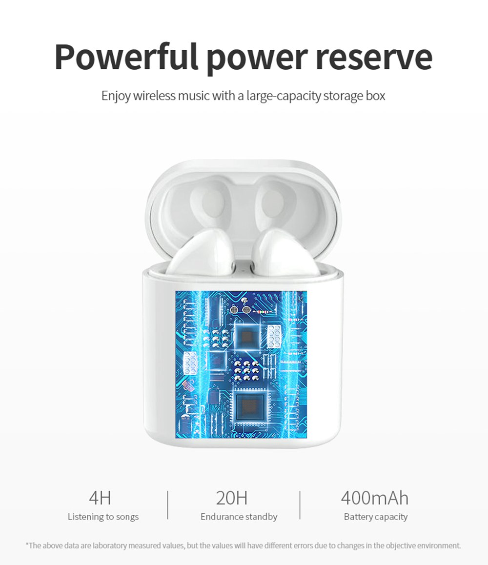 MX11 Bluetooth V5.0 TWS Earbuds Siri Assistant 400mAh Charging Battery Touch Control Hifi Sound Noise Canceling - White