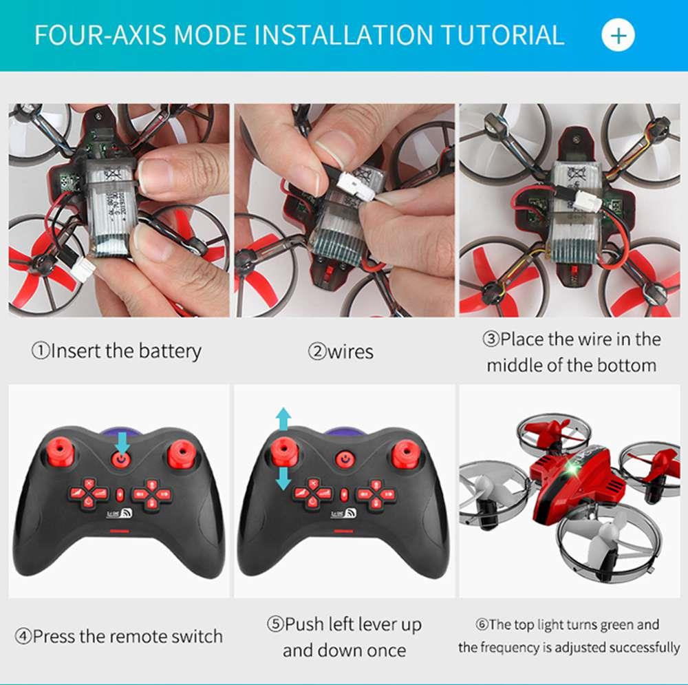 L6082 Air Genius RC Quadcopter Airplane Tiny Whoover All-In-One DIY 2.4G RC Drone For Kids Gift RTF Red - One Battery Version