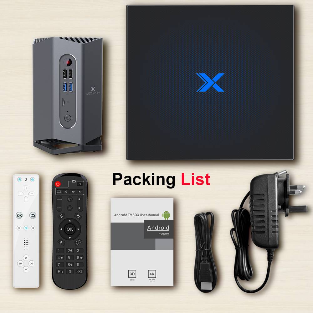 A95X MAX Plus Android 9.0 S922X TV BOX 4GB/64GB 4K 75fps HDR 10 IR Remote Control Sensor Gamepad 2.4G+5G WIFI Bluetooth USB 3.0
