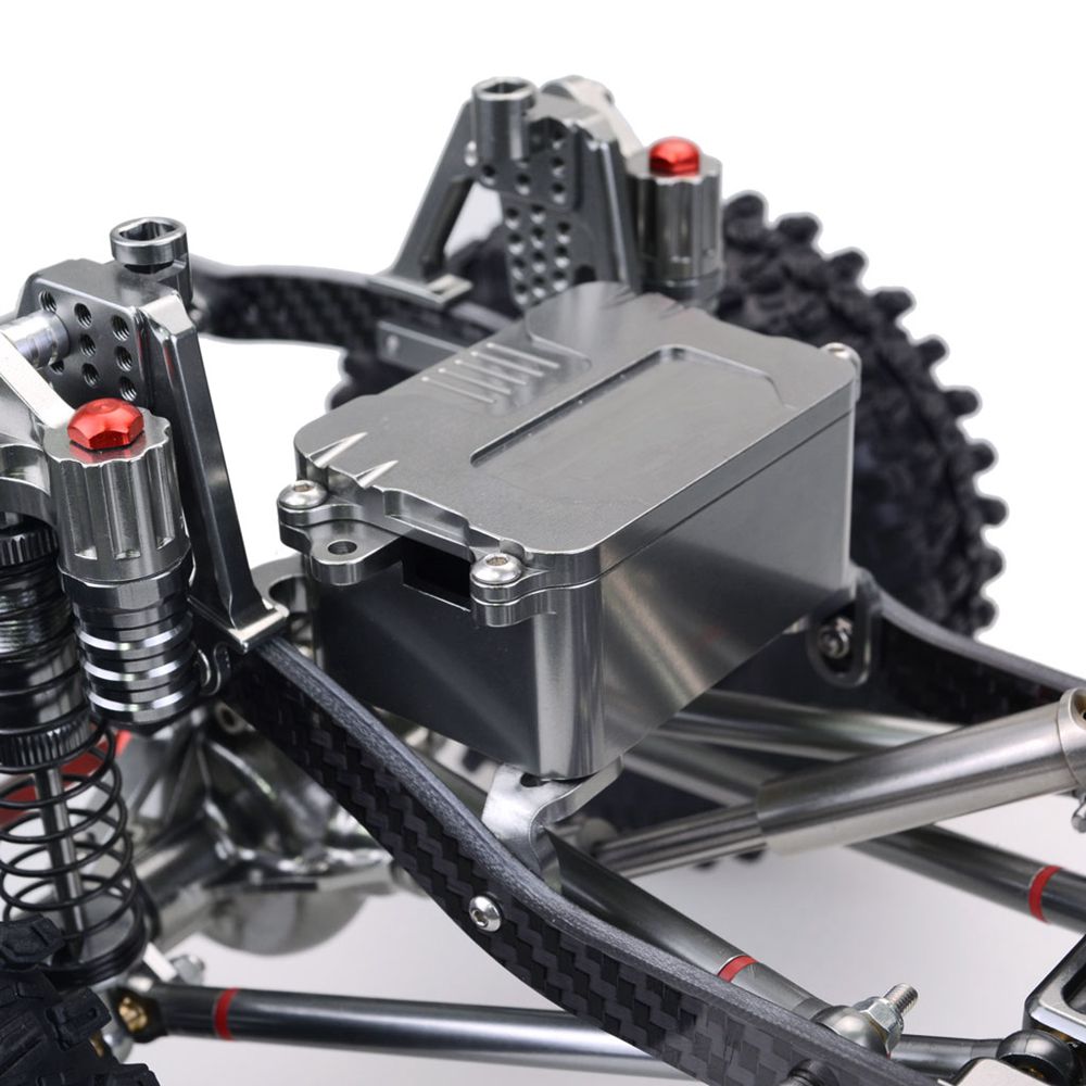 Upgrade Straight Bridge 313mm Wheelbase CNC Aluminum And Carbon Fiber Chassis With Power System For 1/10 AXIAL SCX10 RC Rock Crawler Climbing Vehicle