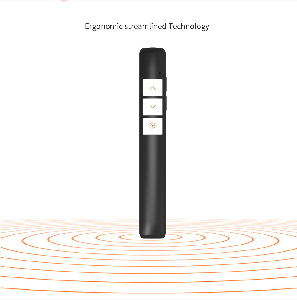 Viboton PP932 Wireless Lase Presenter All-in-one Laser Pointer 2.4G FR Ergonomic Streamlined Technology Multimedia Presentation Remote Control Widely Compatible With Indicator Light - Black