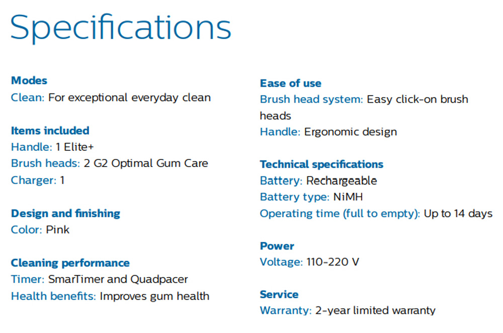 Philips Sonicare Elite+ HX3226/22 Sonic Electric Toothbrush - Black