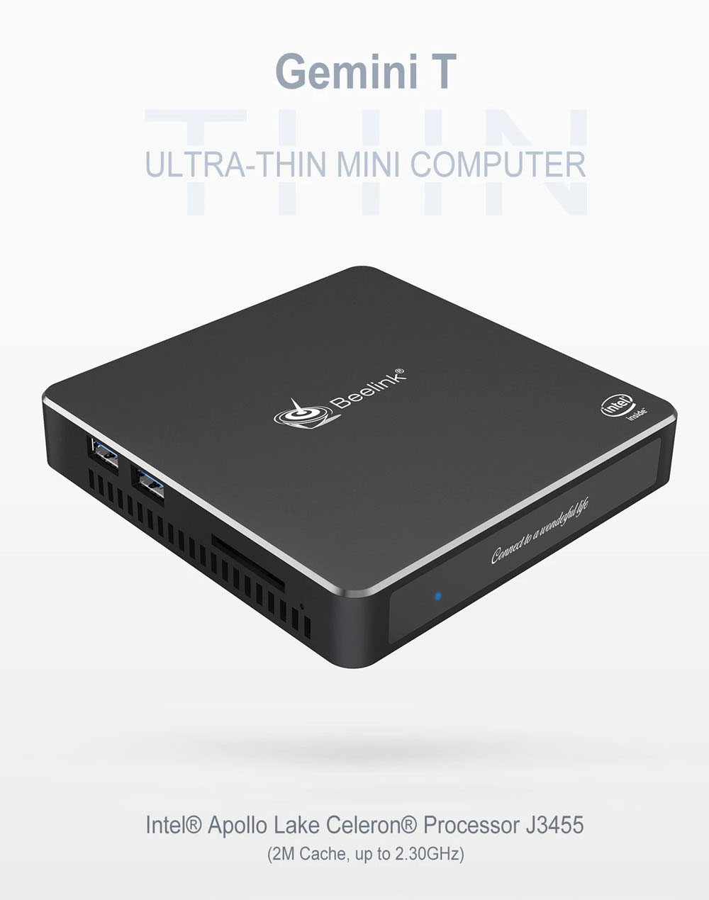 Beelink Gemini T42 Intel Apollo Lake j4205 Windows 10 4K Mini PC 8G DDR3 128G SSD 2.4G+5G WiFi Bluetooth HDMI*2 Dual Screen Display