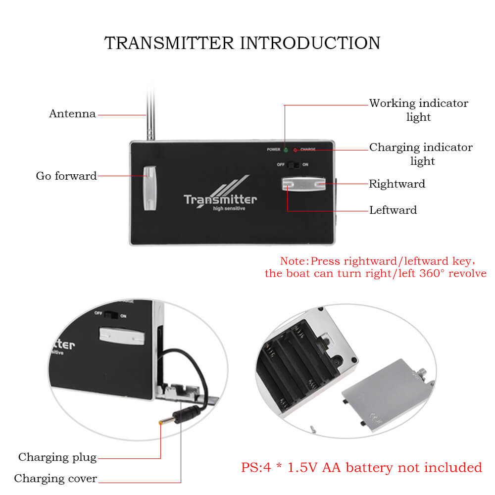 Happy Cow 777-218 Mini RC Speedboat Racing Boat Yacht Model Ready-To-Go - Green