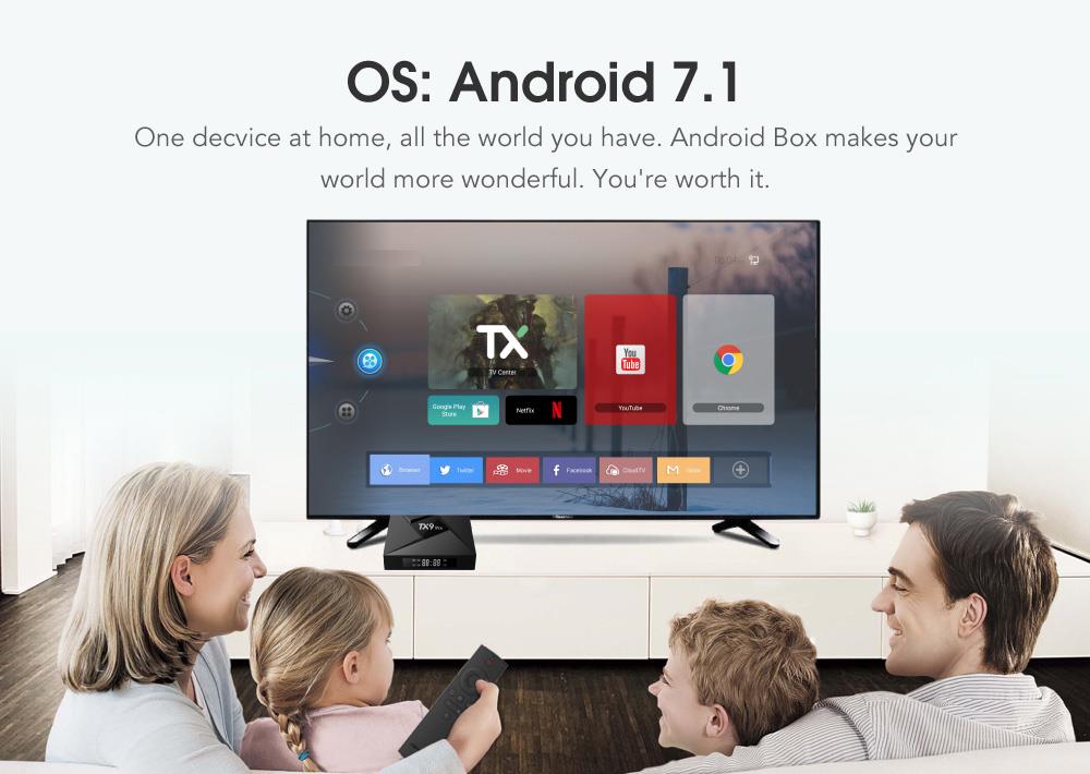 Bundle TANIX TX9 PRO KODI 17.3 3GB/32GB TV BOX Android 7.1.2 Amlogic S912 2.4G/5.8G WIFI Bluetooth Gigabit LAN Bluetooth HDMI + Tronsmart TSM01 English Air Mouse