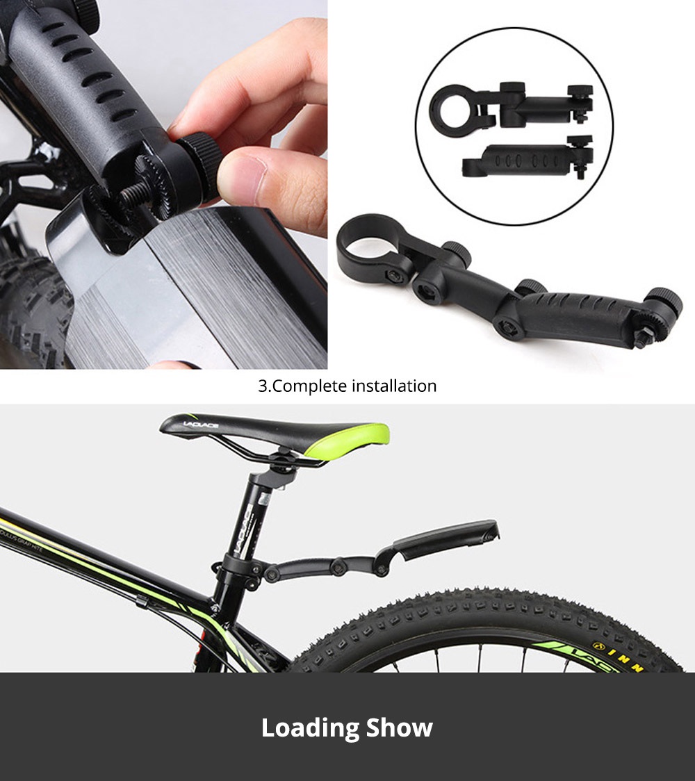 GUB AF02 Retractable Bicycle Fender Kit Front Rear Mudguards Cycling Parts - Black