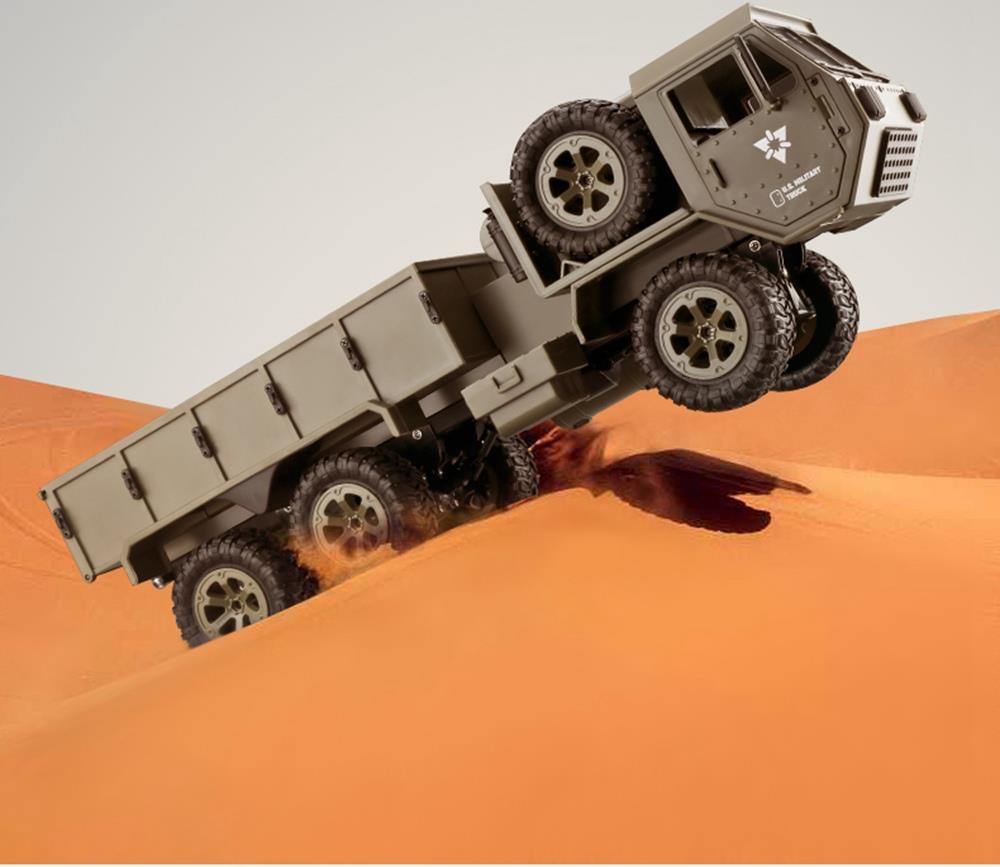 Fayee FY004A 2.4G 1/16 6WD Proportional Control US Army Military Truck RC Car For Kid Gift RTR - Army Green