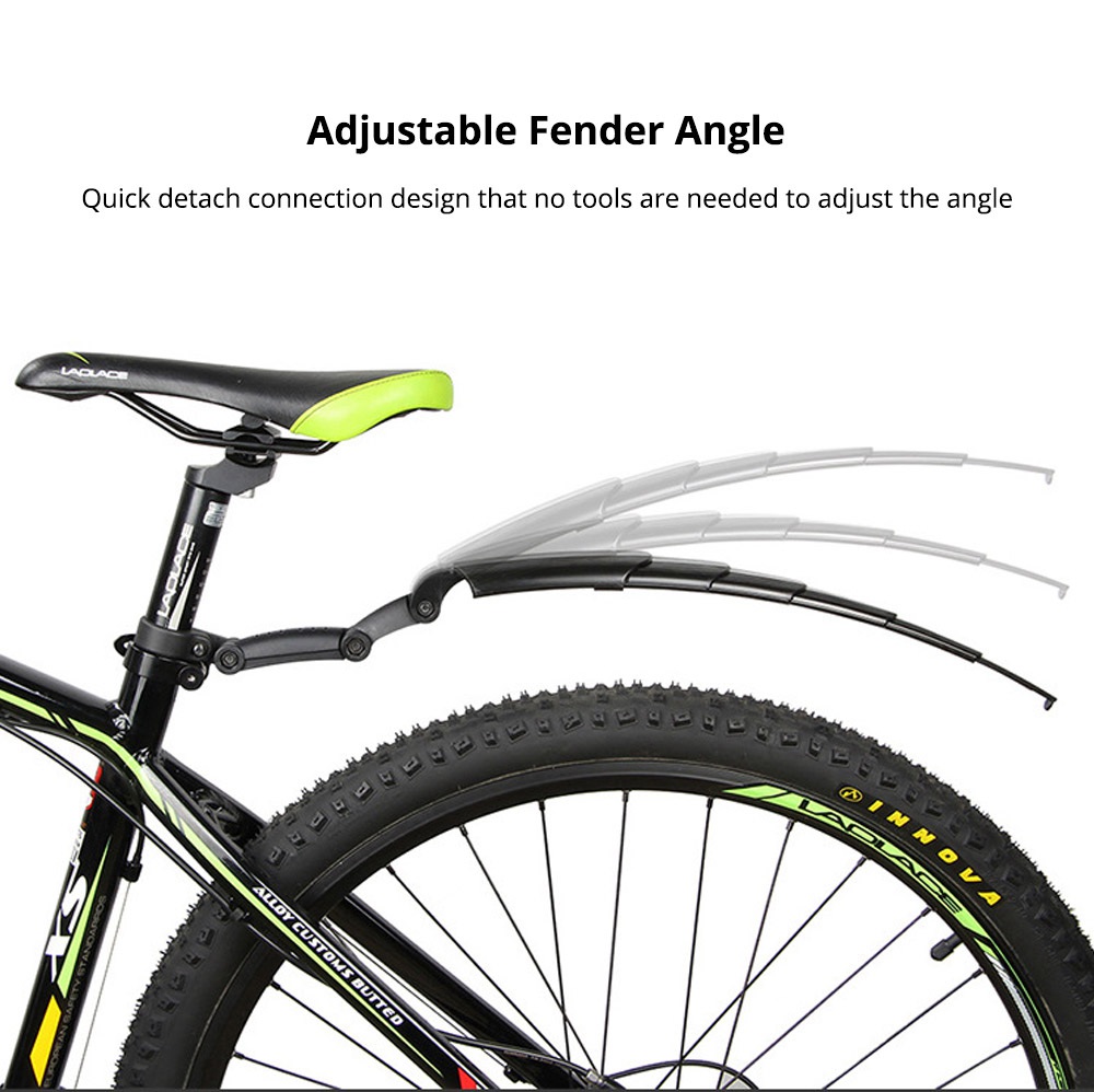GUB AF02 Retractable Bicycle Fender Kit Front Rear Mudguards Cycling Parts - Black
