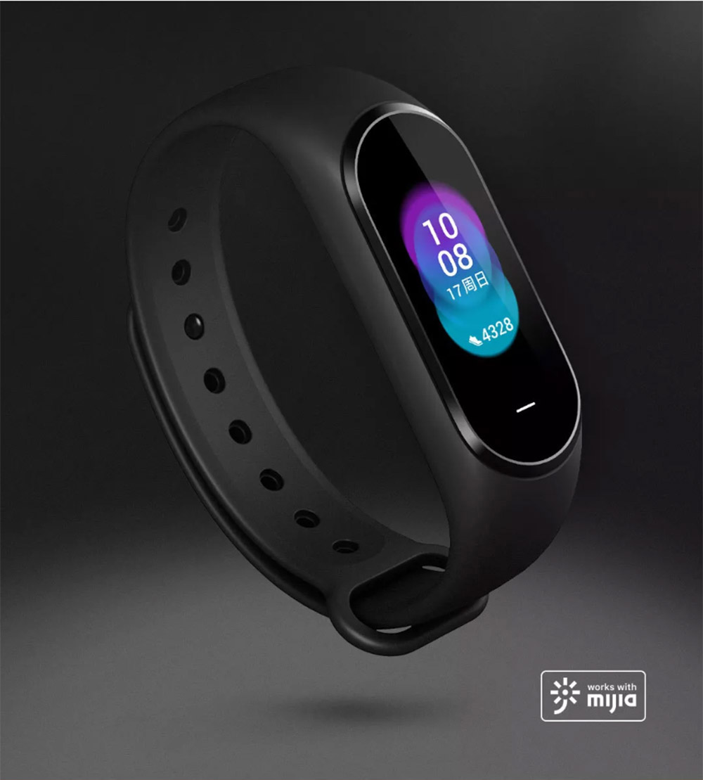 Xiaomi Hey Plus Smart Bracelet 0.95 Inch AMOLED Color Screen Built-in Multifunction Heart Rate Monitor 5ATM Water Resistant 18 Days Standby - Black