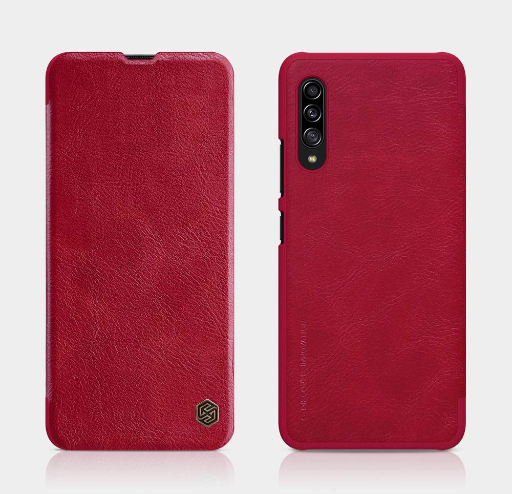 NILLKIN Protective Leather Phone Case For Samsung Galaxy A90 5G Smartphone - Red