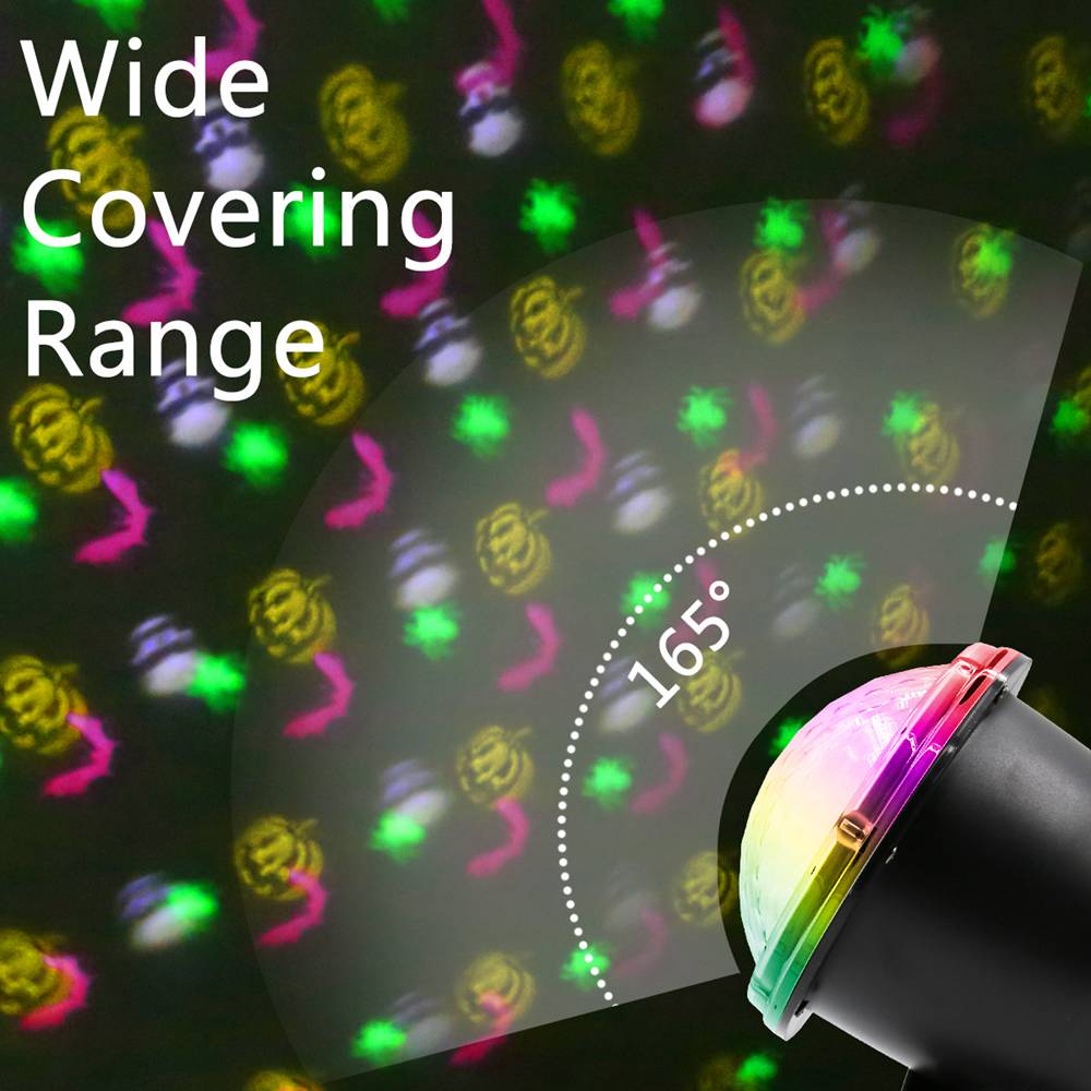 LED Remote Control Projection Lamp Various Halloween Themed Pattern Lights Ghost Lights For Bar Family Gatherings - US Plug