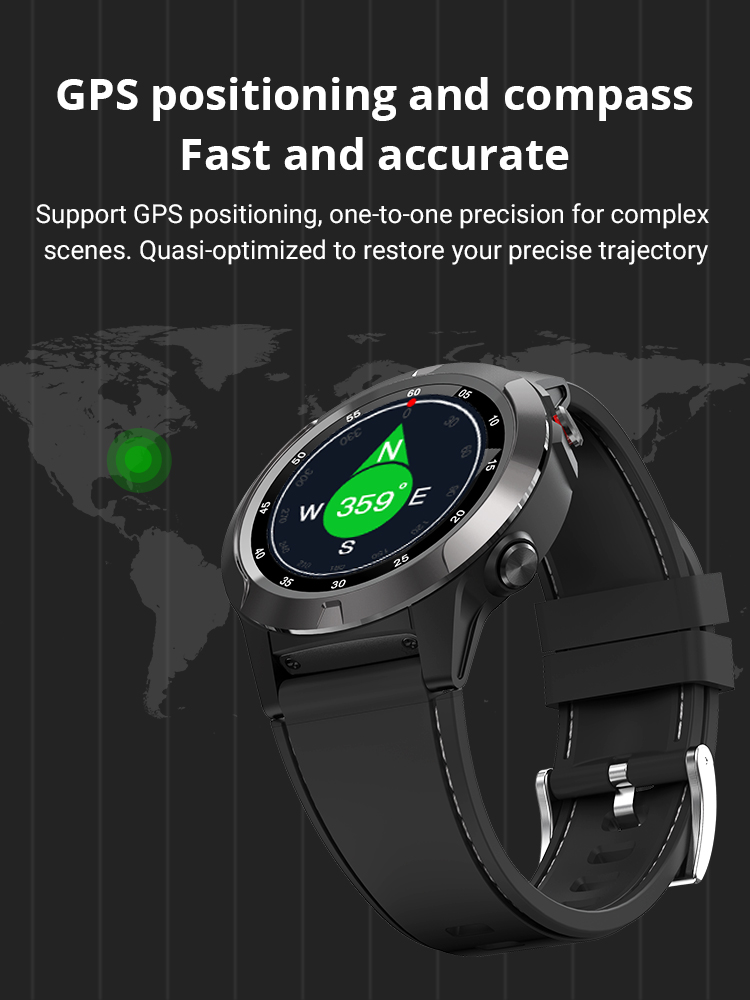MAKIBES M4C Smart Watch GPS Bluetooth Heart Rate Monitor Call Message Reminder Music Player - Golden