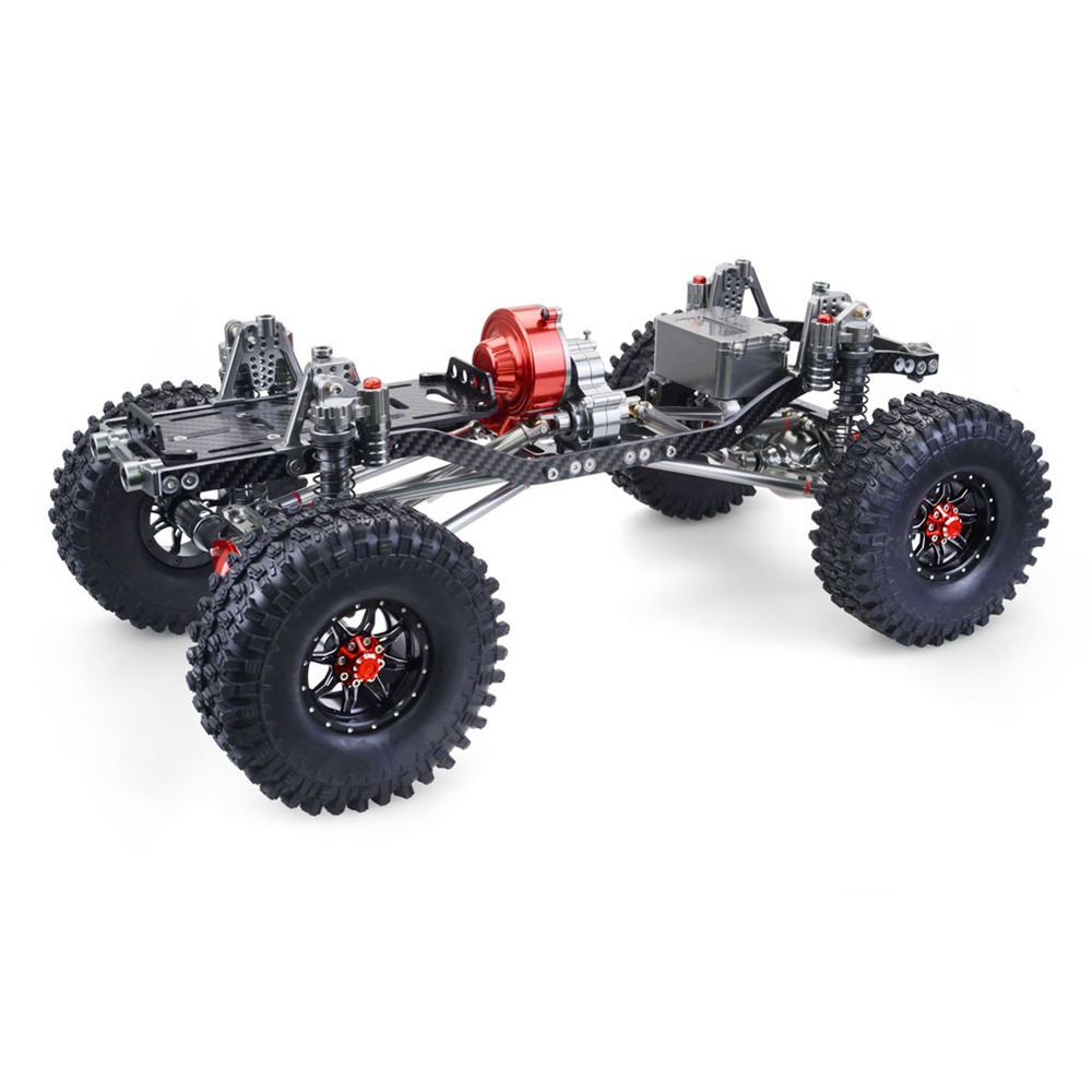 Upgrade Straight Bridge 313mm Wheelbase CNC Aluminum And Carbon Fiber Chassis With Power System For 1/10 AXIAL SCX10 RC Rock Crawler Climbing Vehicle