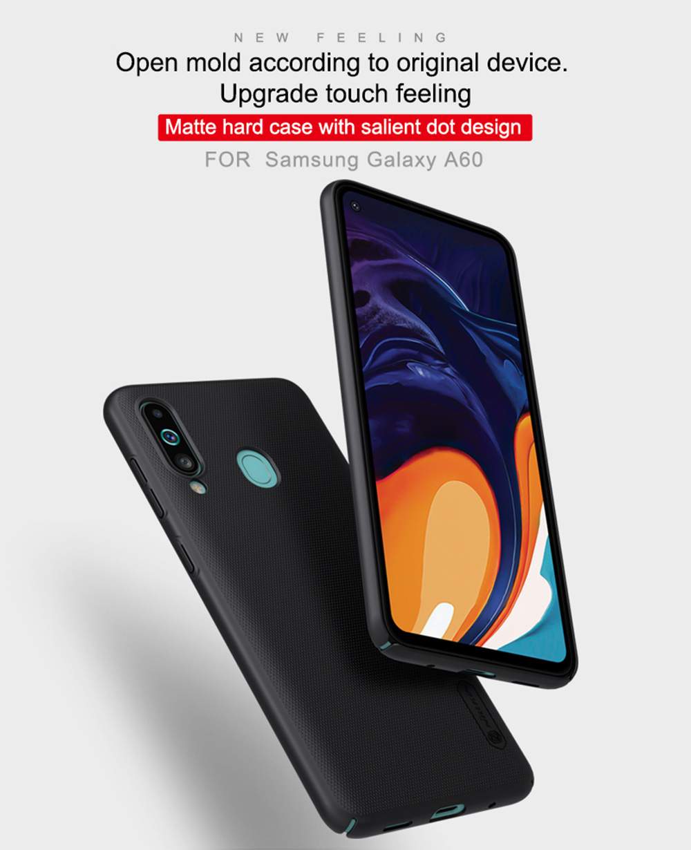 NILLKIN Protective Frosted PC Phone Case For Samsung Galaxy A60 Smartphone - Black