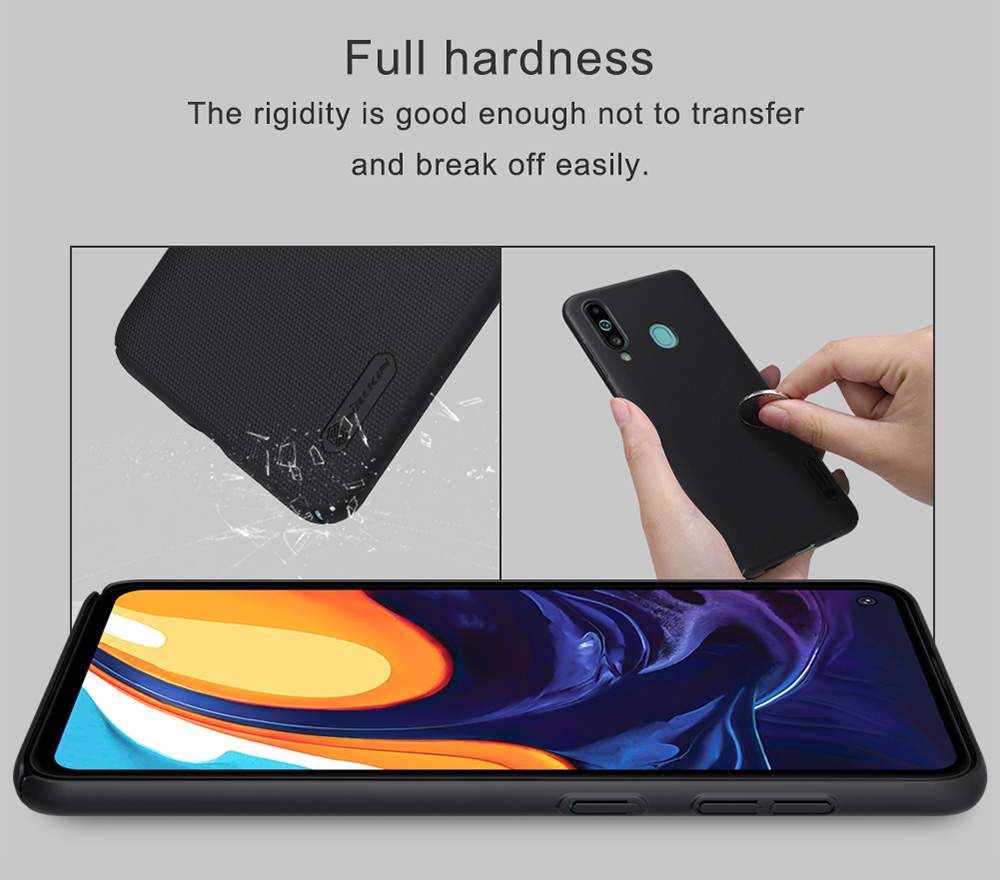 NILLKIN Protective Frosted PC Phone Case For Samsung Galaxy A60 Smartphone - Black
