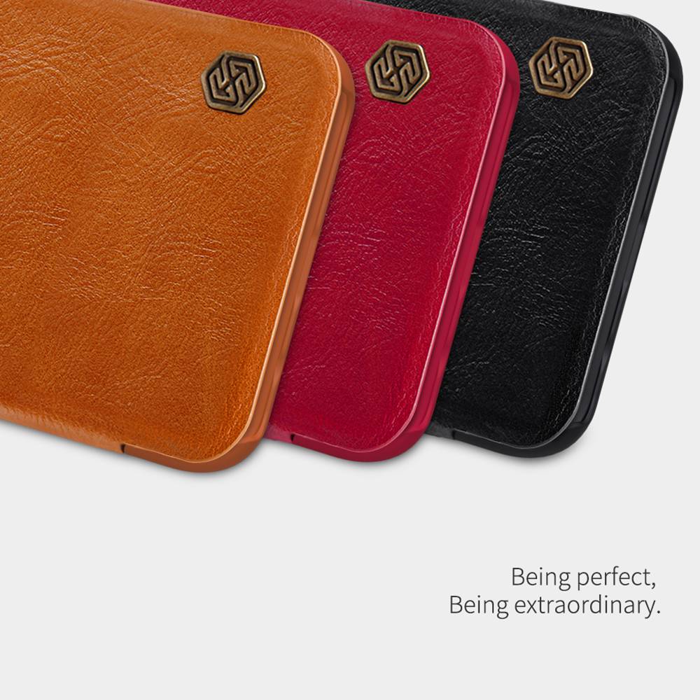 NILLKIN Protective Leather Phone Case For Xiaomi Redmi Note 8 Pro Smartphone - Red