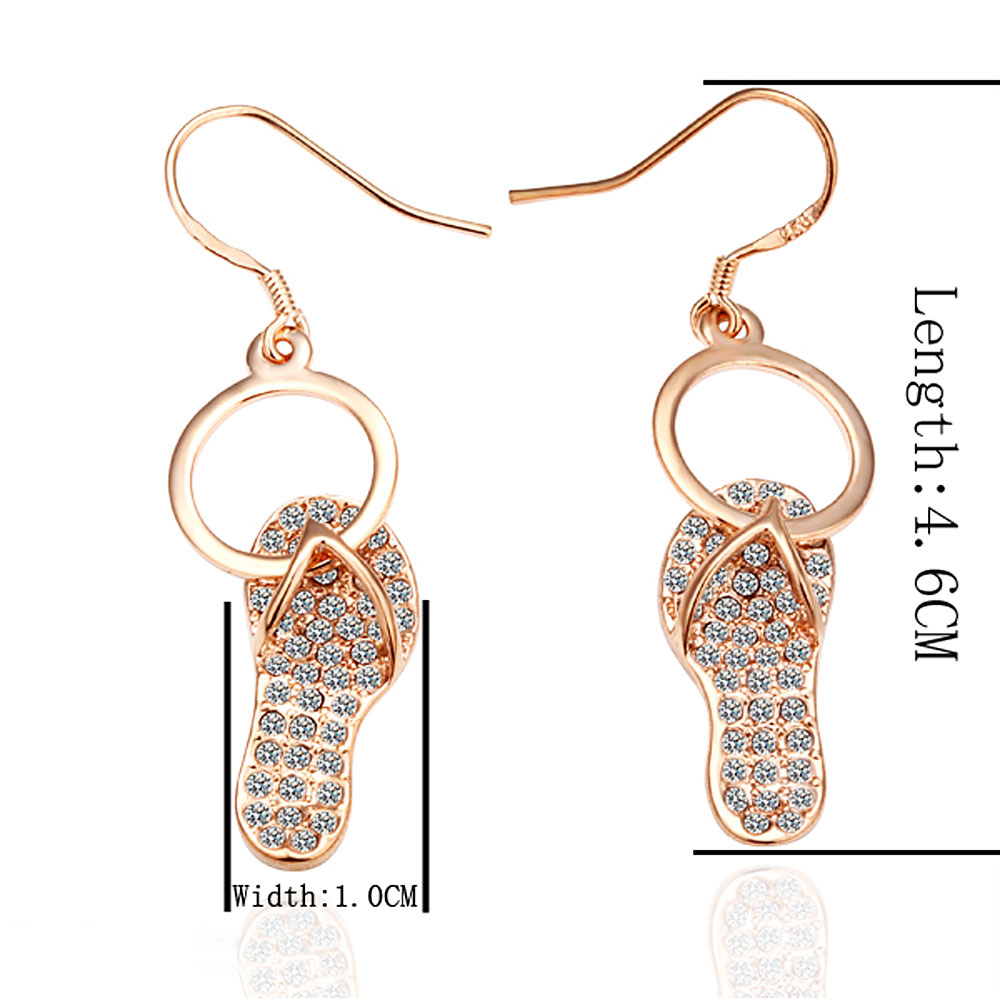 LKN18KRGPE005 Environmental Rose Gold Czech Diamond Earrings