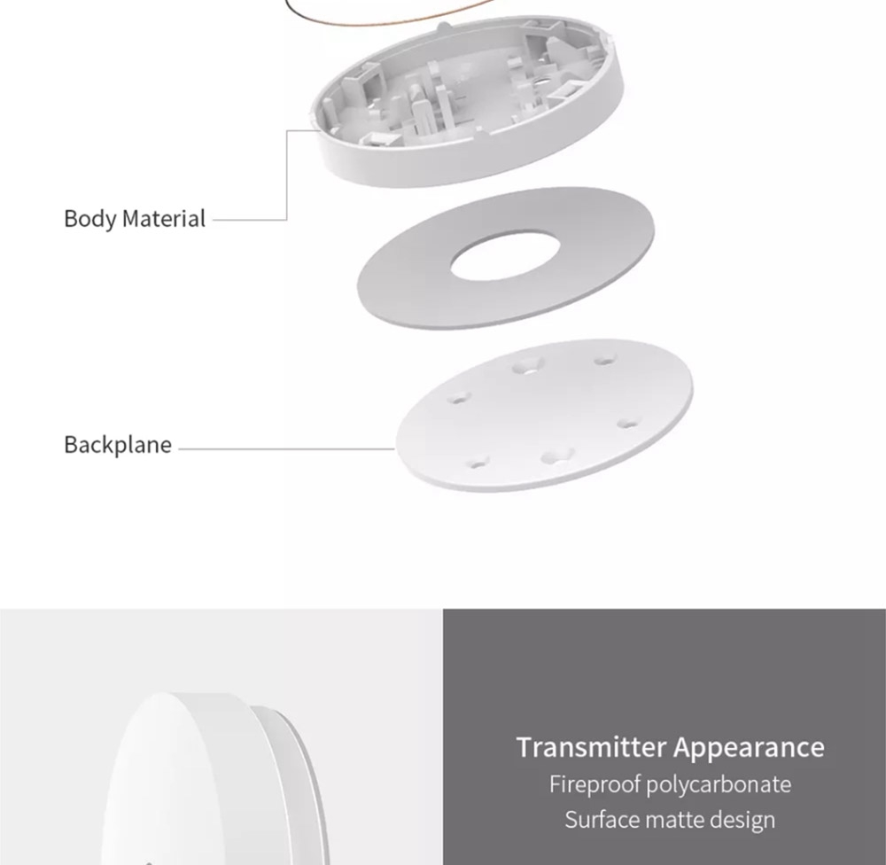 Xiaomi Linptech 110-240V Wireless Doorbell Automatic Generator Mijia APP Music Button CN Plug - White